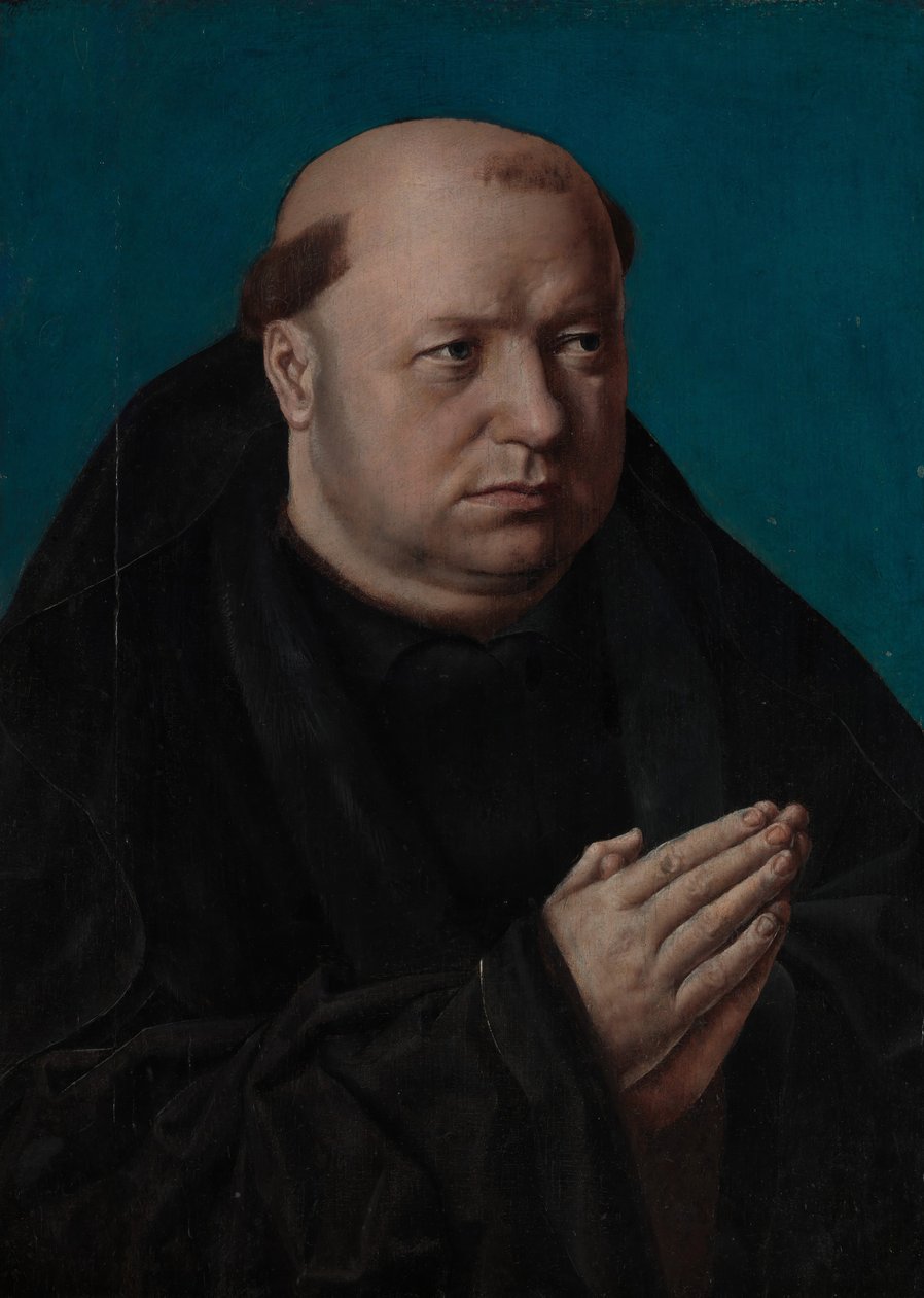 Porträtt av en munk i bön. av French Painter