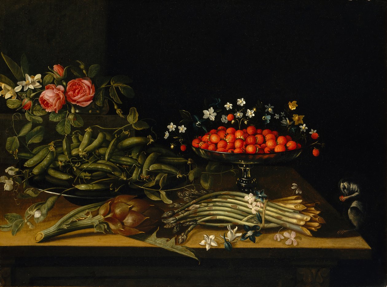 Stilleben med jordgubbar. av French Painter
