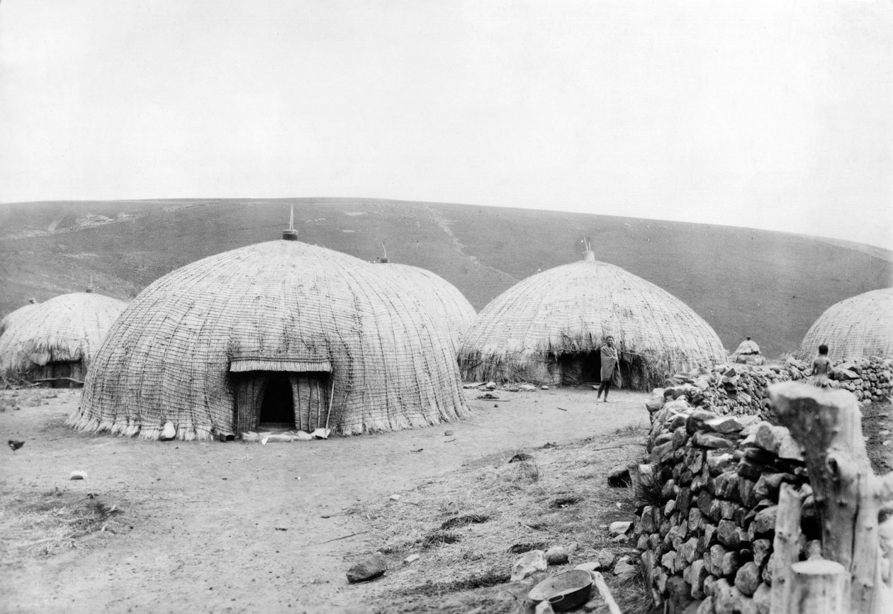 Kaffir Huts, Sydafrika, ca 1914 av French Photographer