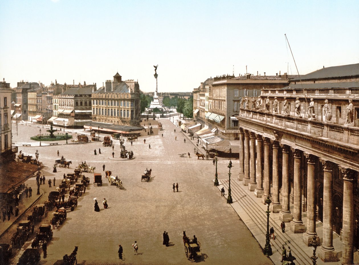 Place de la Comedie, Bordeaux, 1890-1900 av French Photographer