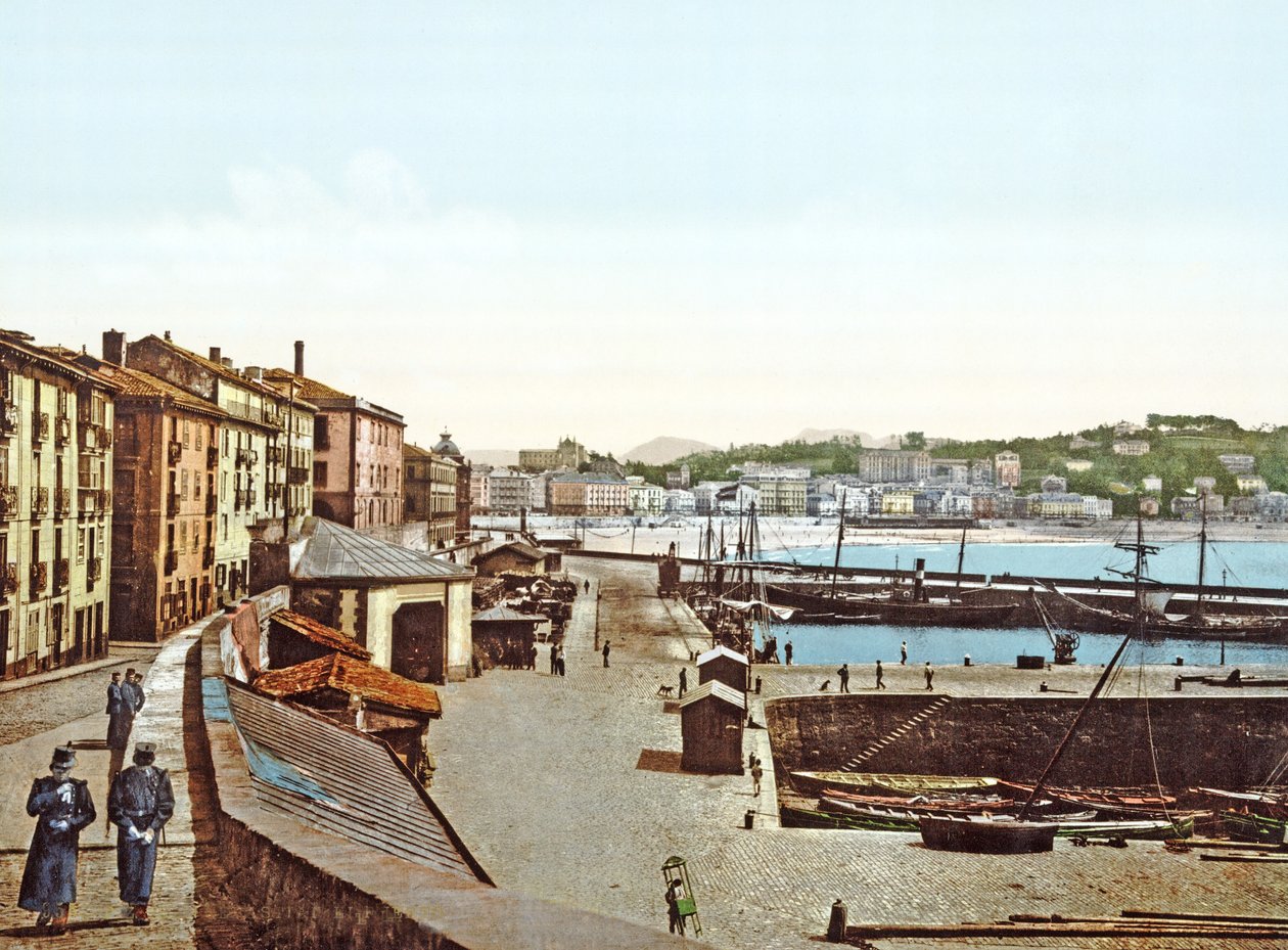 San Sebastiáns hamn, Spanien, 1890-1900 av French Photographer