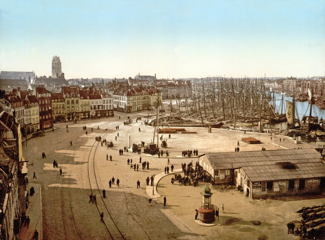 Utsikt över Dunkirk Port, 1890-1900 av French Photographer