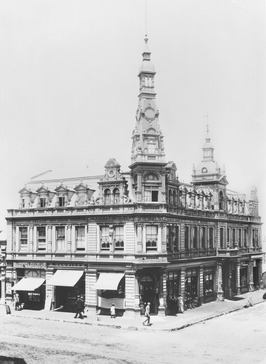 Vy över Johannesburg, ca 1900 (svart foto) av French Photographer