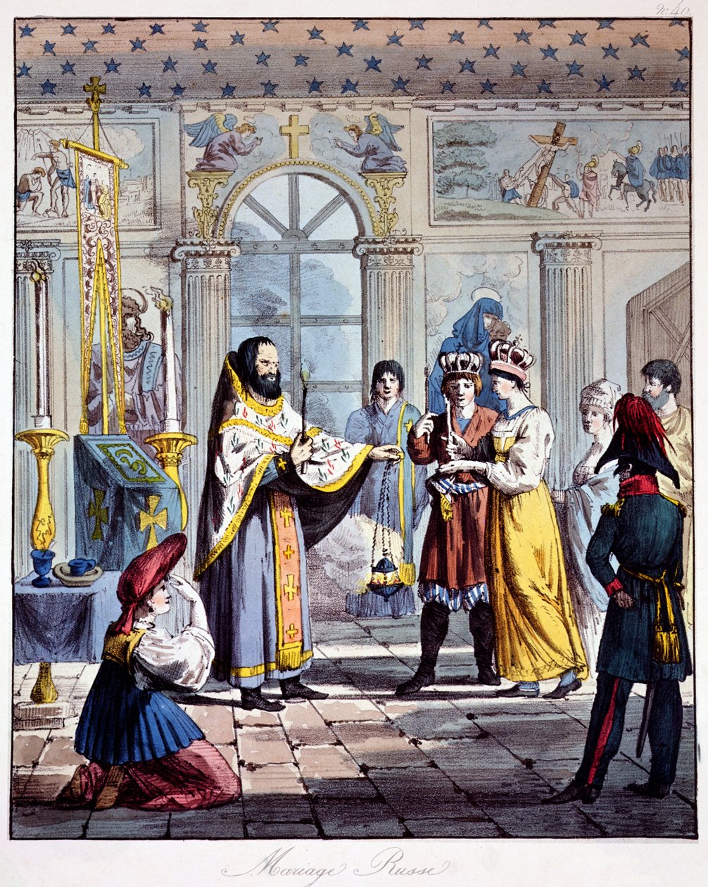 Ett rysk-ortodoxt äktenskap, tidigt 1800-tal av French School