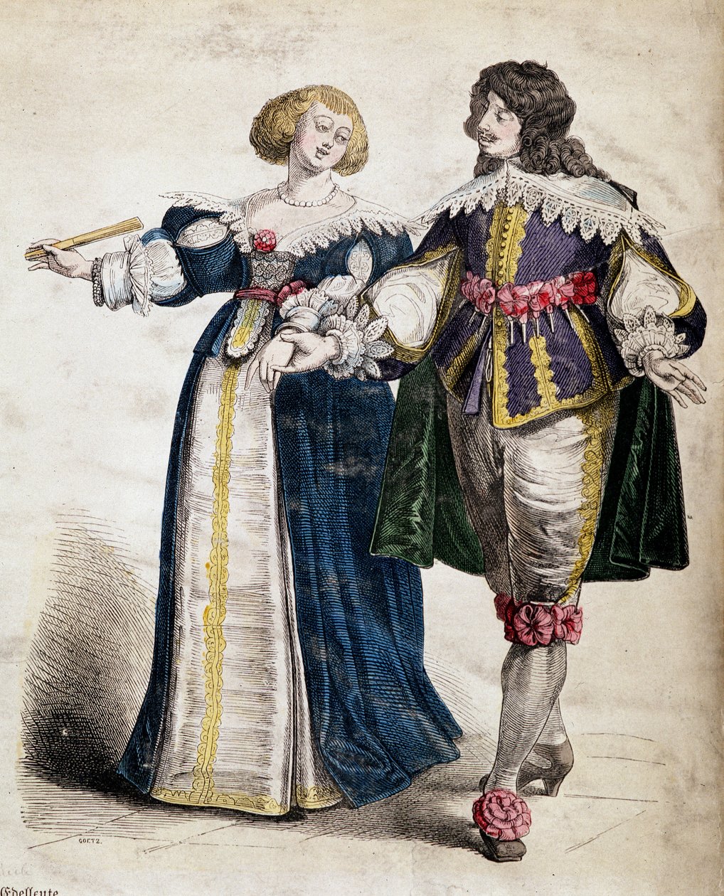 Ett par adelsmän, under Ludvig XIII av French School