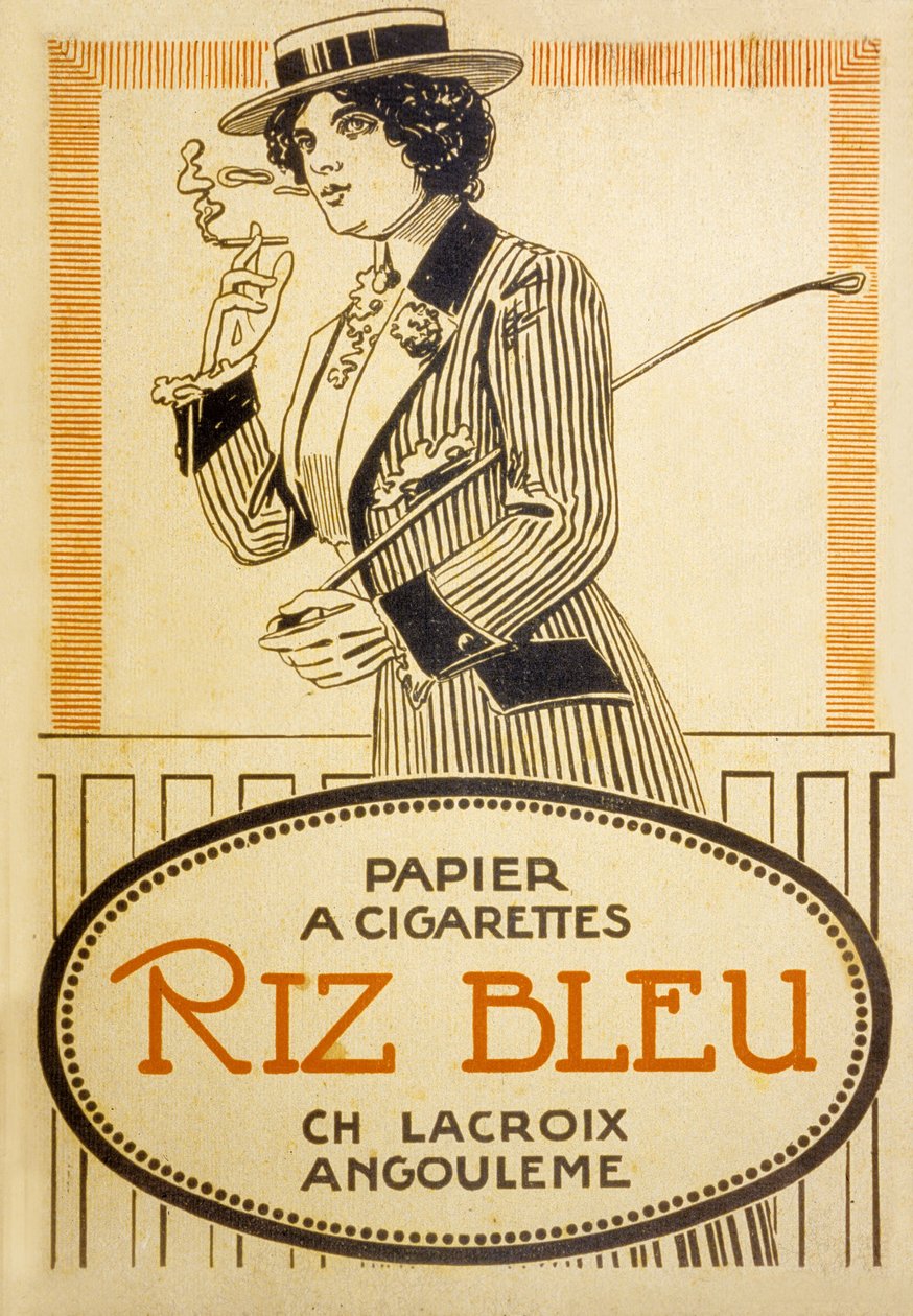 Annons för Riz Bleu Cigaretter av French School
