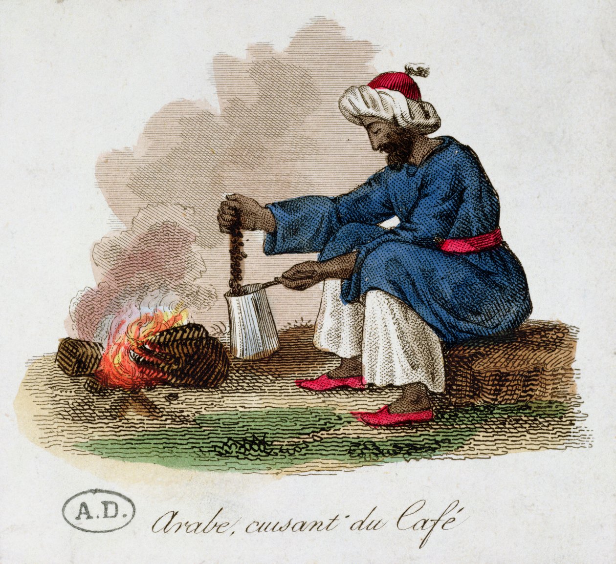 An Arab Making Coffee, tidigt 1800-tal av French School