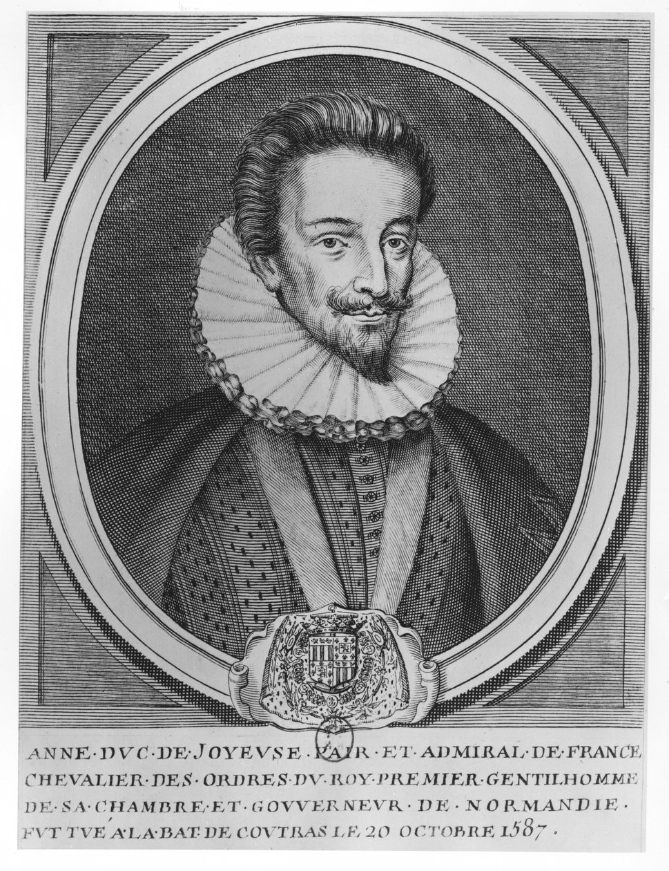 Anne, hertig av Joyeuse (gravyr) av French School