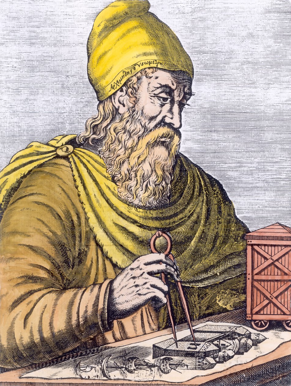 Arkimedes (287-212 f.Kr.) (senare färgläggning) av French School