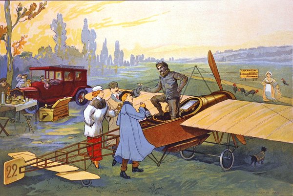 Flyg (färglitografi) av French School
