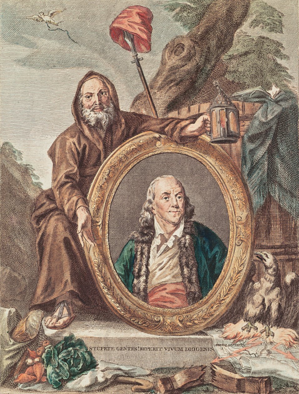 Benjamin Franklin (1706-90) av French School