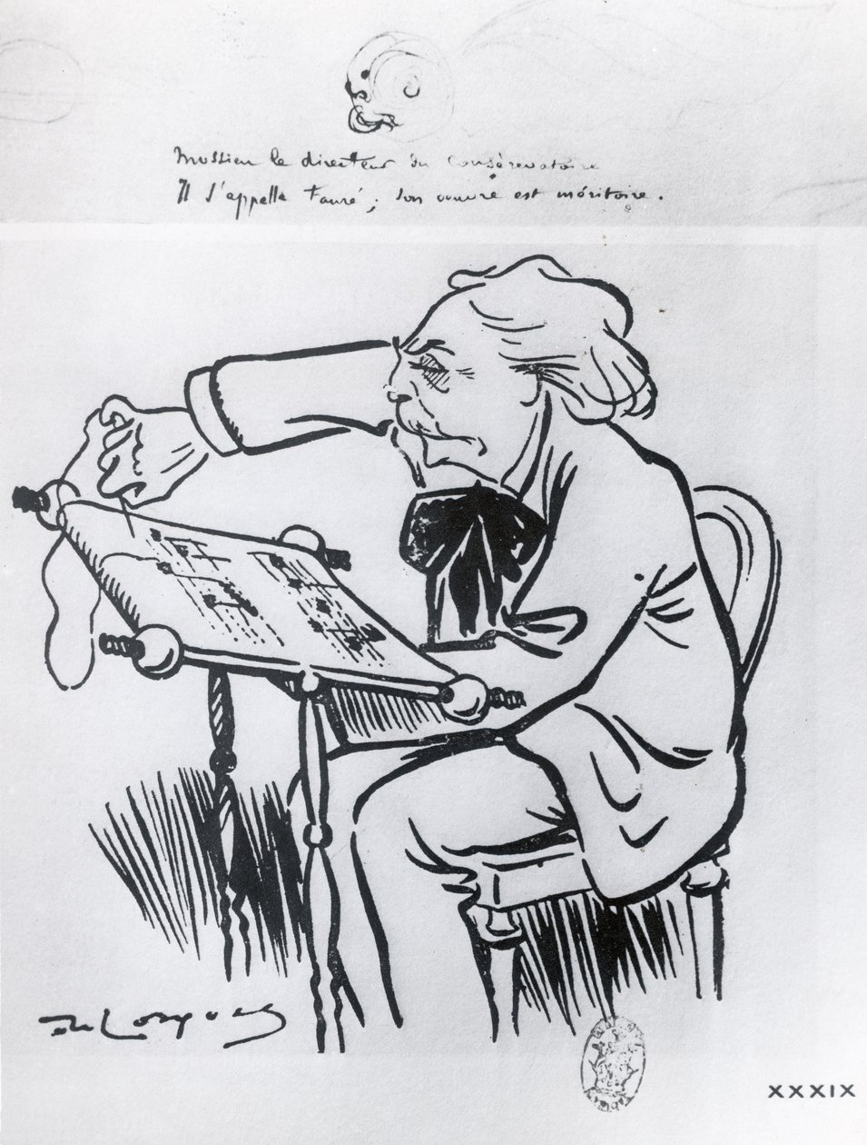 Karikatyr av Gabriel Faure (1845-1924) av French School