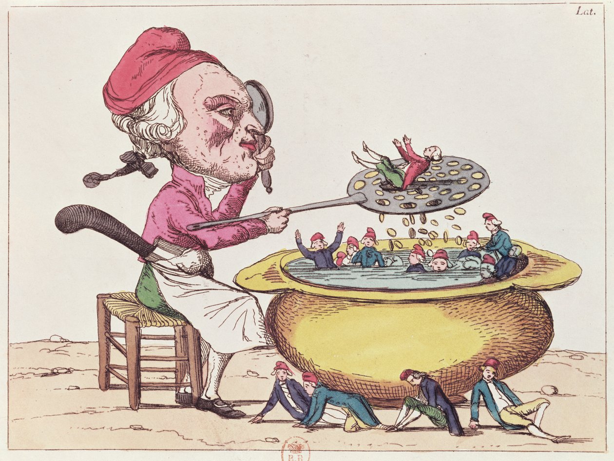 Karikatyr av Maximilien de Robespierre (1758-94), 1793 av French School