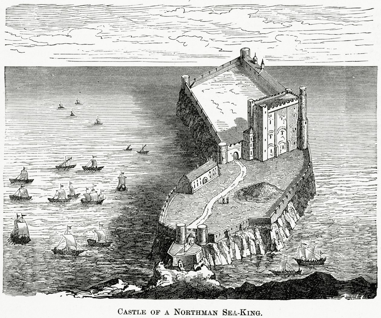 Castle of a Northman Sea- King, c.1880 av French School
