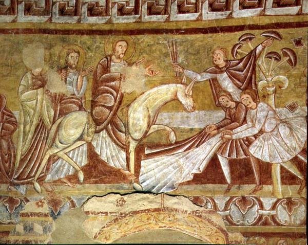 Kristi intåg i Jerusalem (fresco) av French School