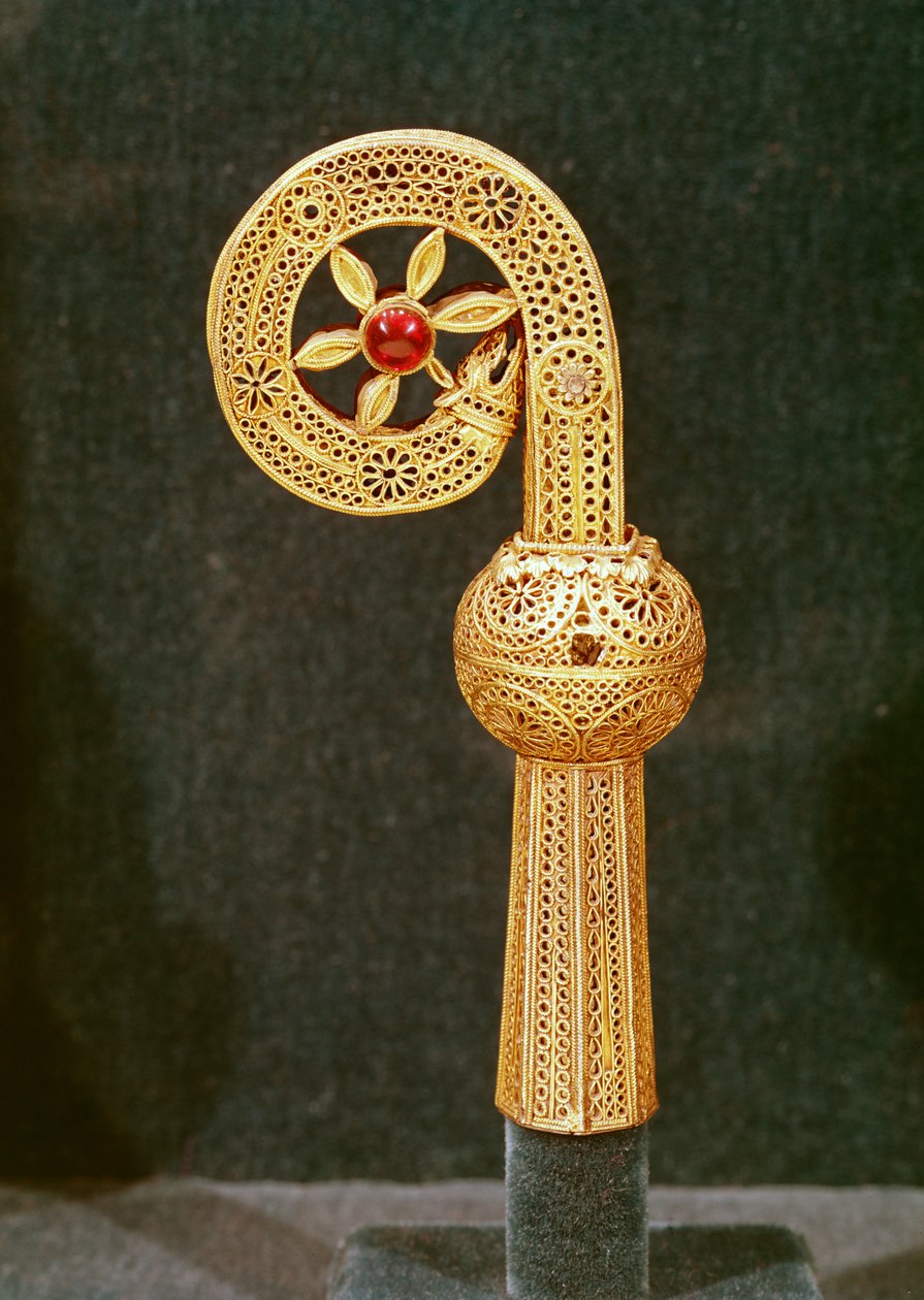 Crozier of St. Robert, c.1100 (förgyllt silver) av French School