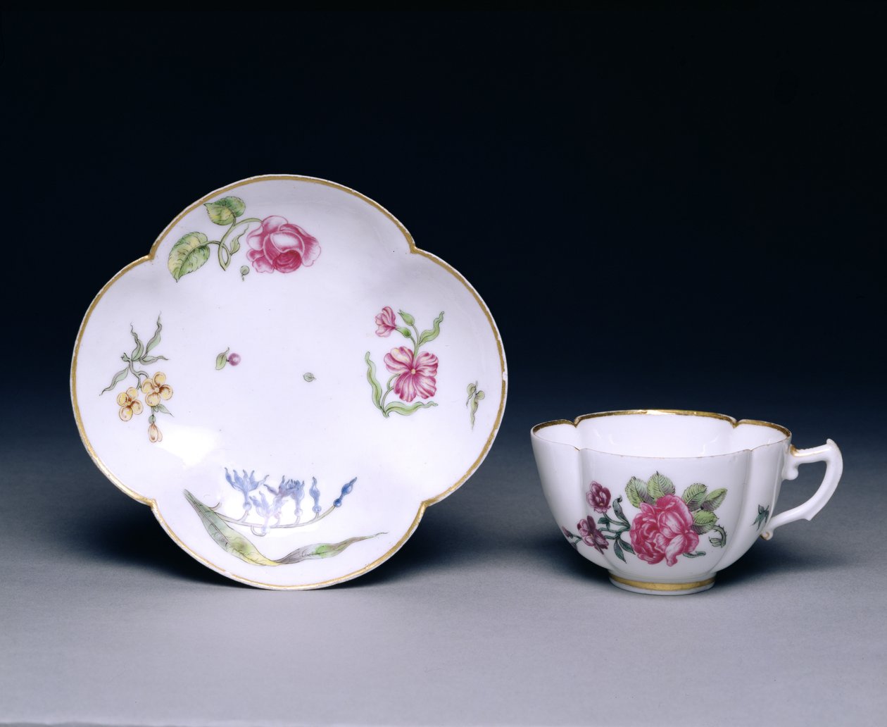 Kopp och fat, Vincennes, ca 1745-52 (porslin) av French School