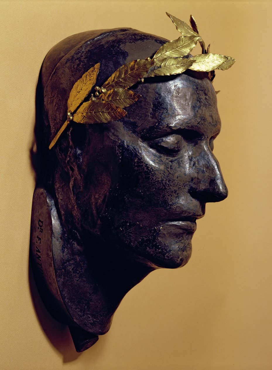 Napoleon Bonapartes dödsmask (1769-1821) av French School