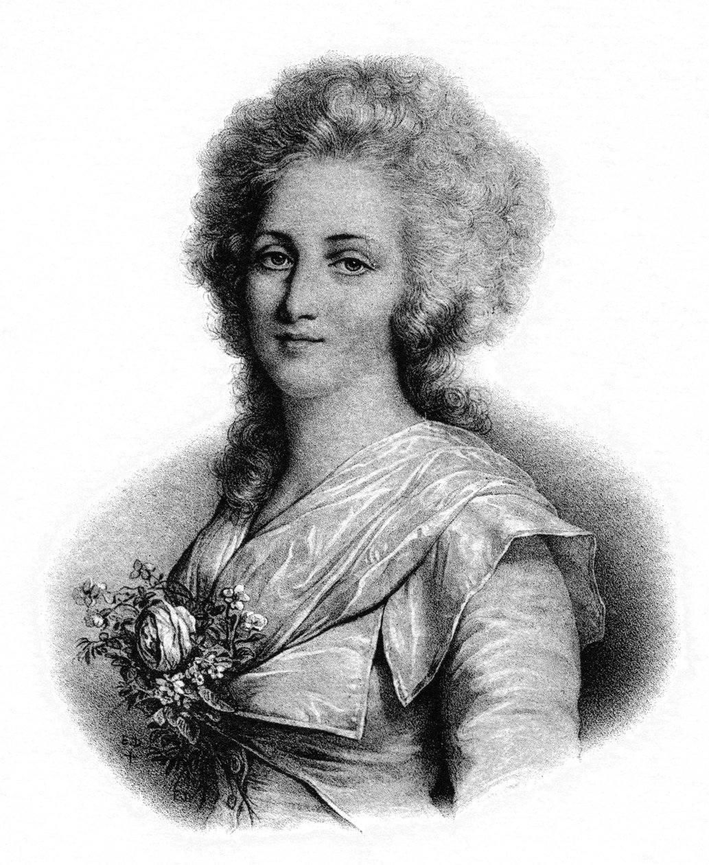 Elisabeth av Frankrike (litho) av French School