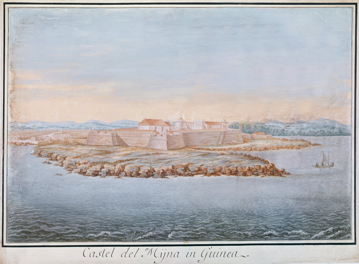 Elmina Castle, Guinea (wc på papper) av French School