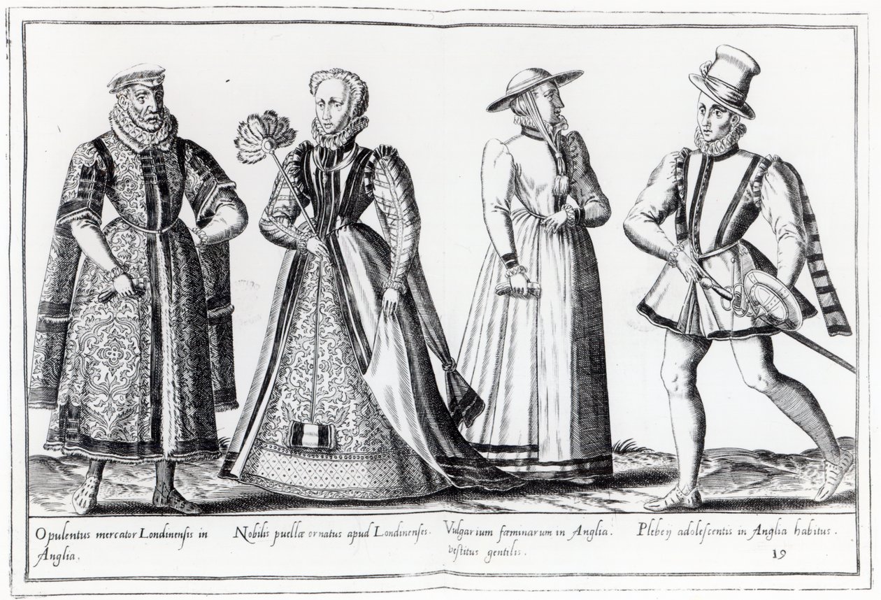 Mode under Tudorperioden (gravyr) av French School