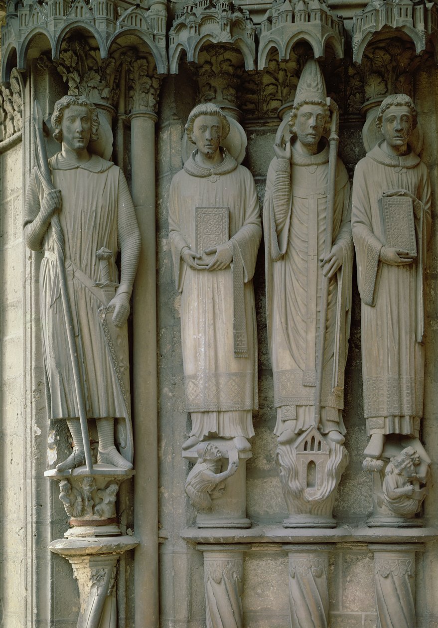 Fyra martyrhelgon, katedralen i Chartres, ca 12120 (sten) av French School