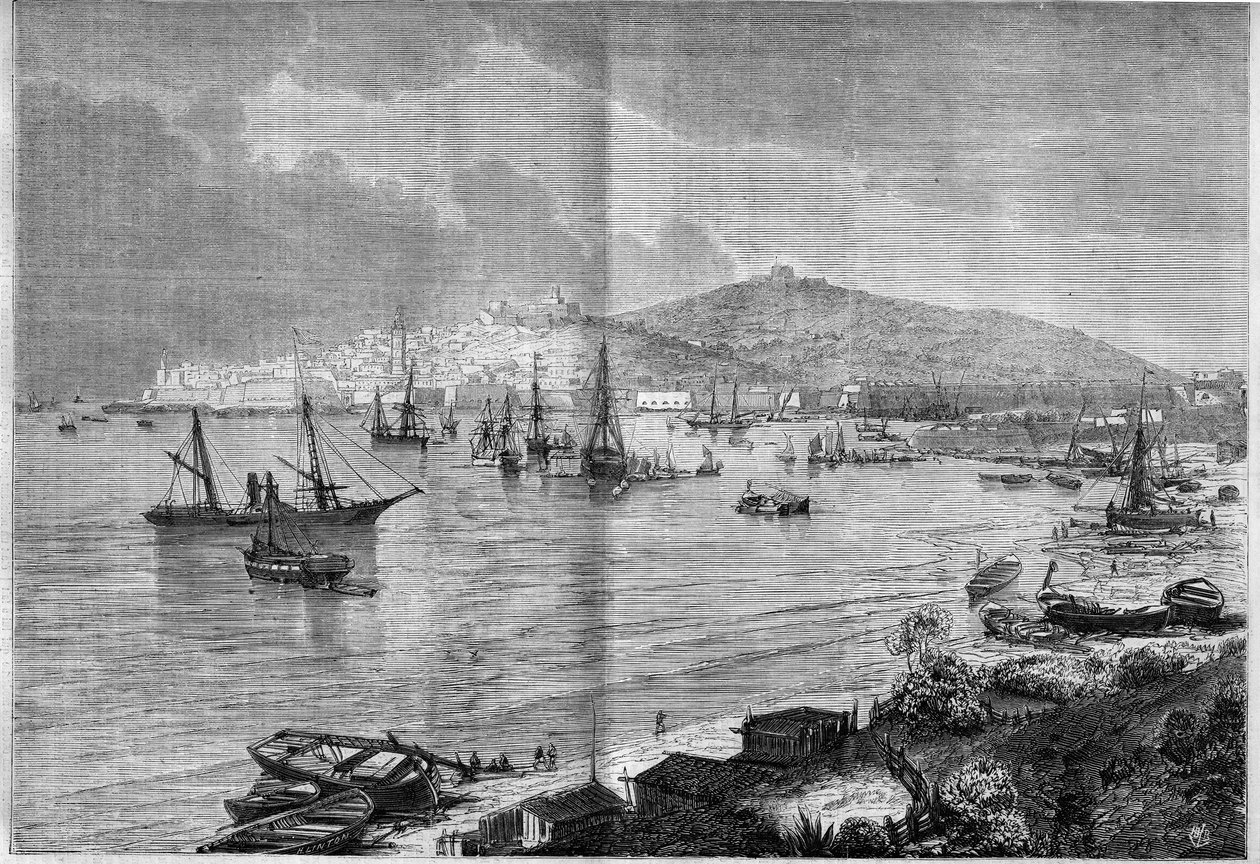 Översikt över Gaete (Gaeta), Italien av French School