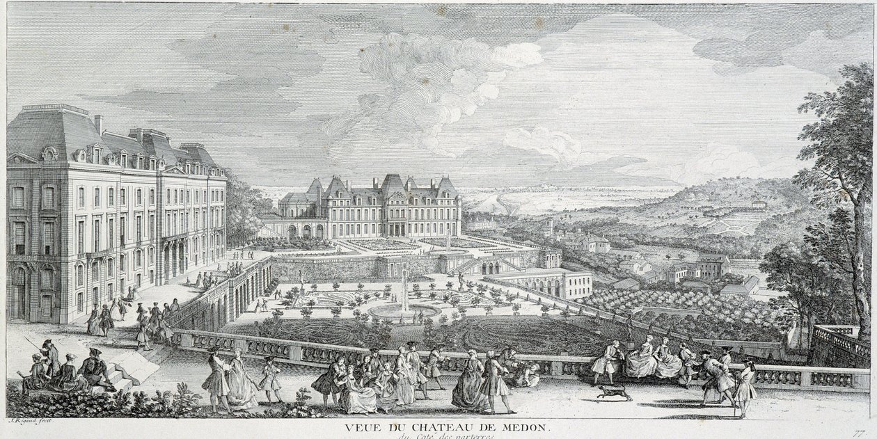 Översikt över Chateau de Meudon av French School