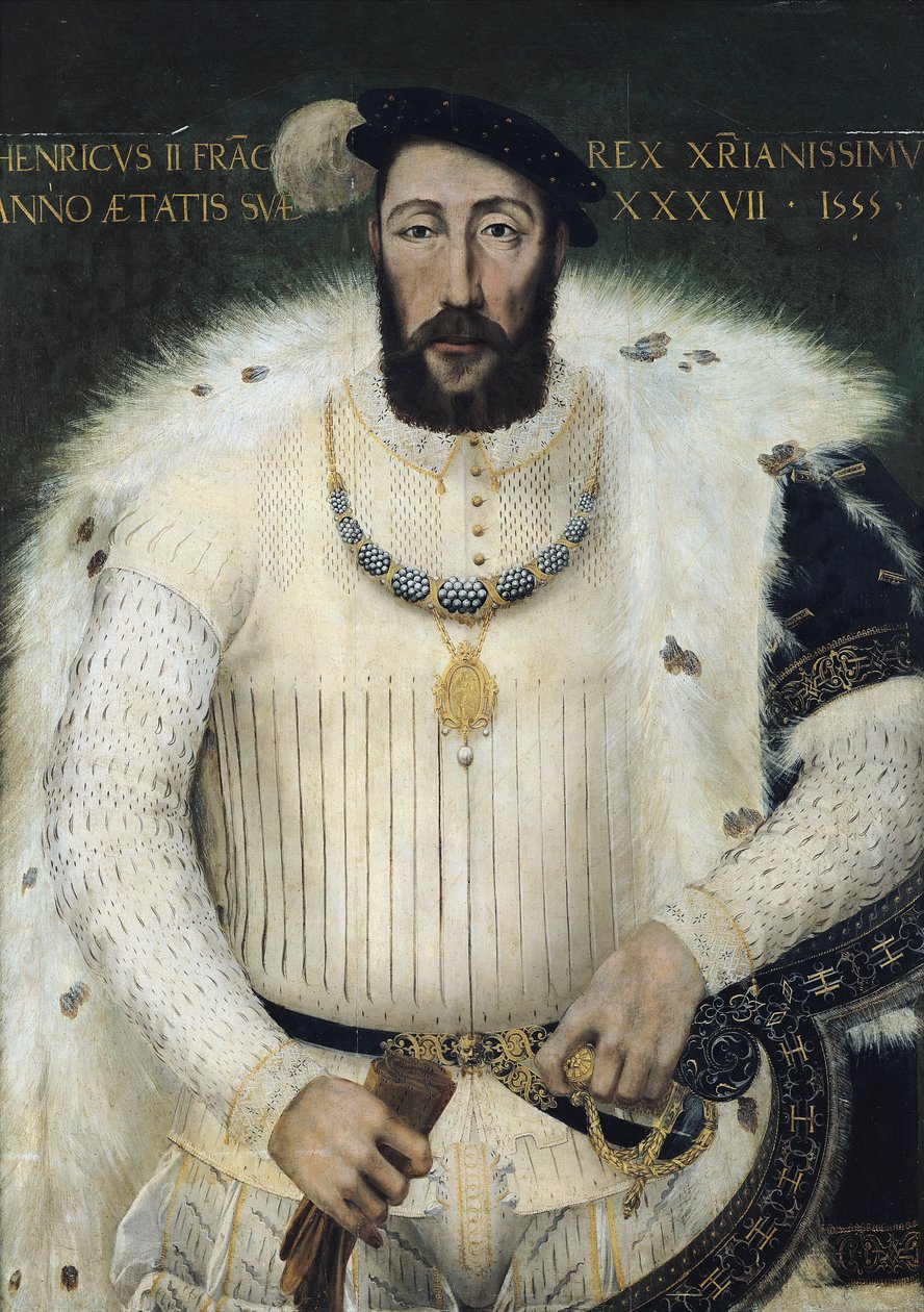 Henri II (1519-59), kung av Frankrike, 1555 av French School