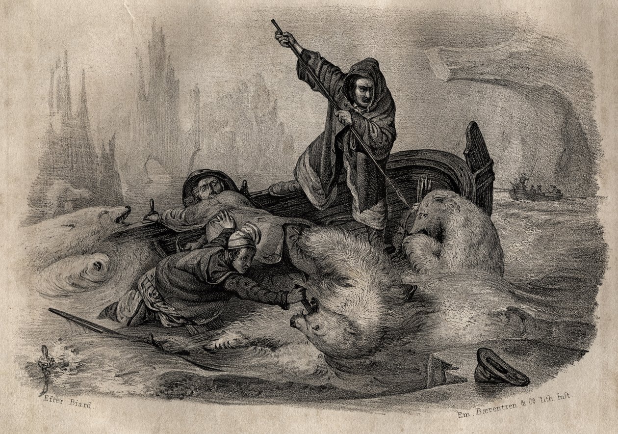 Jagar isbjörnar på 1700-talet av French School