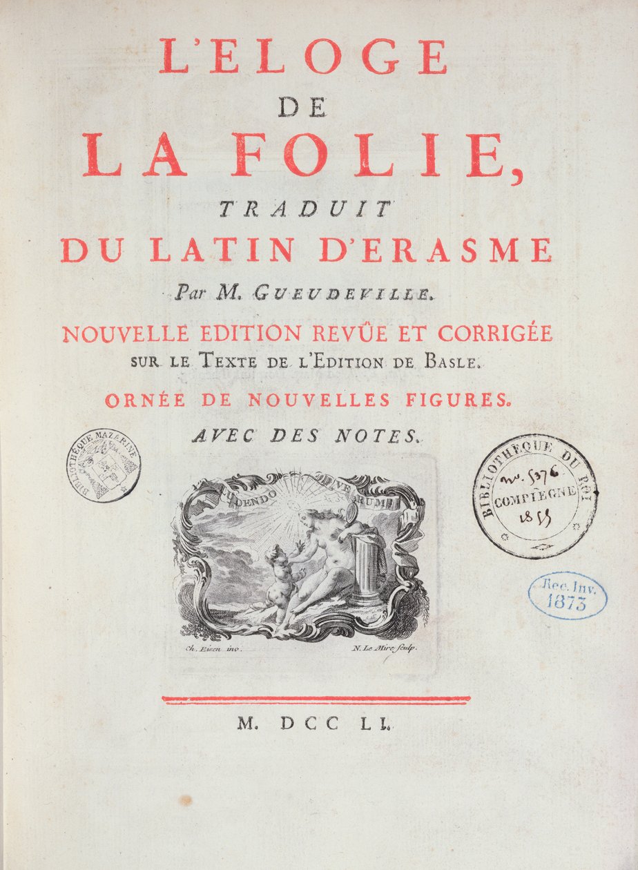 In Praise of Folly, 1751 (tryckt papper) av French School