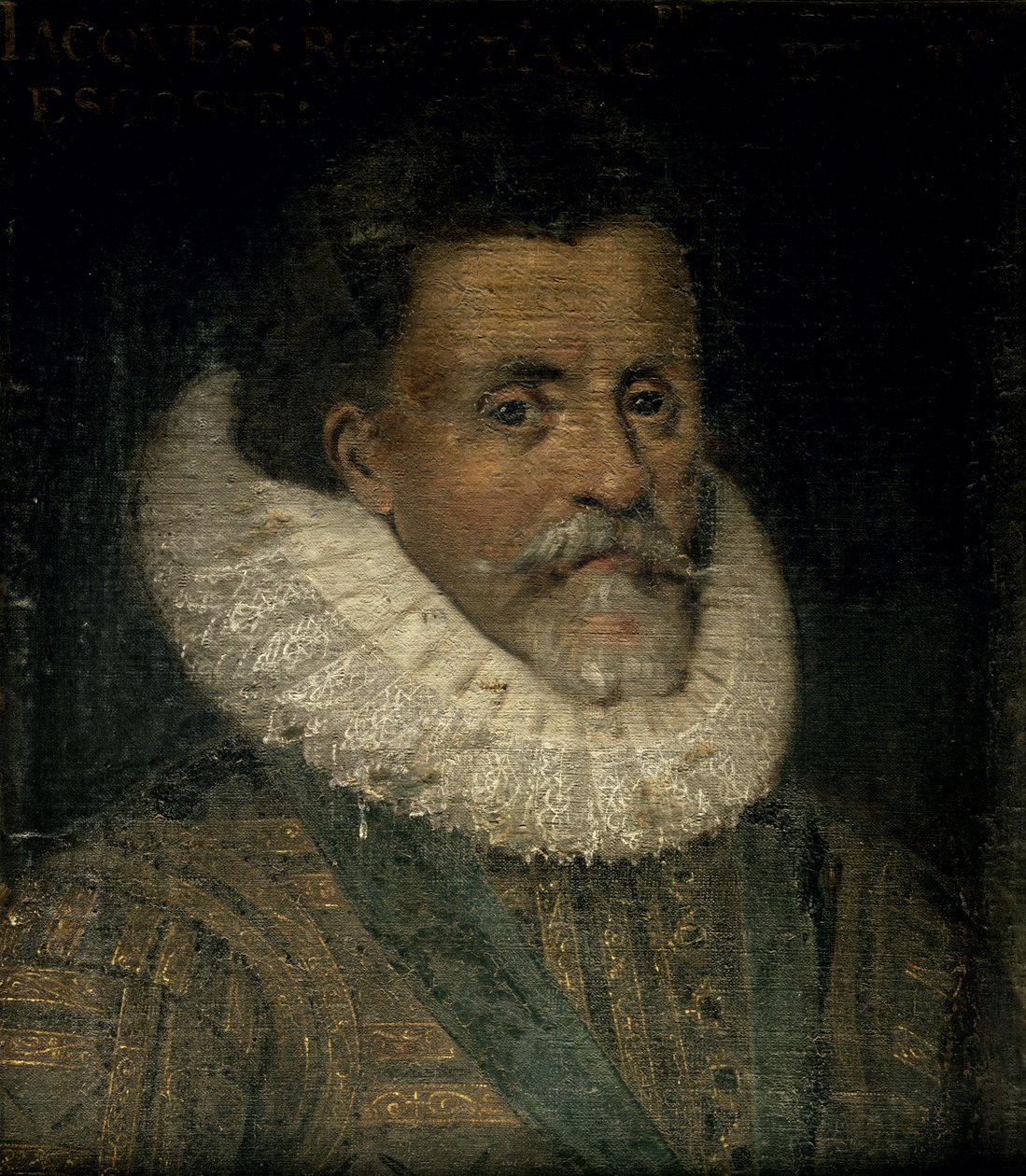 James I av England (1566-1625) av French School