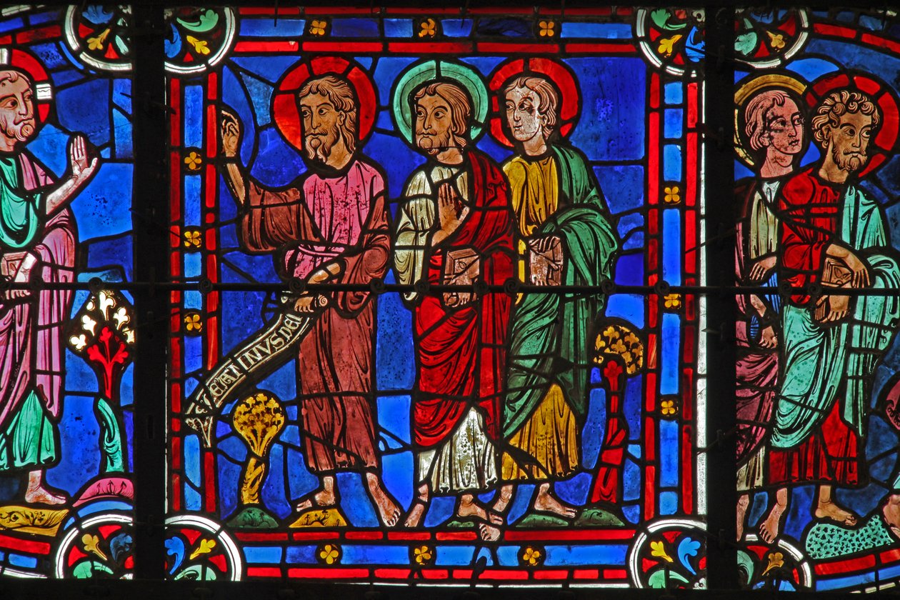 Johannes Baptist med Kristus (w0) av French School