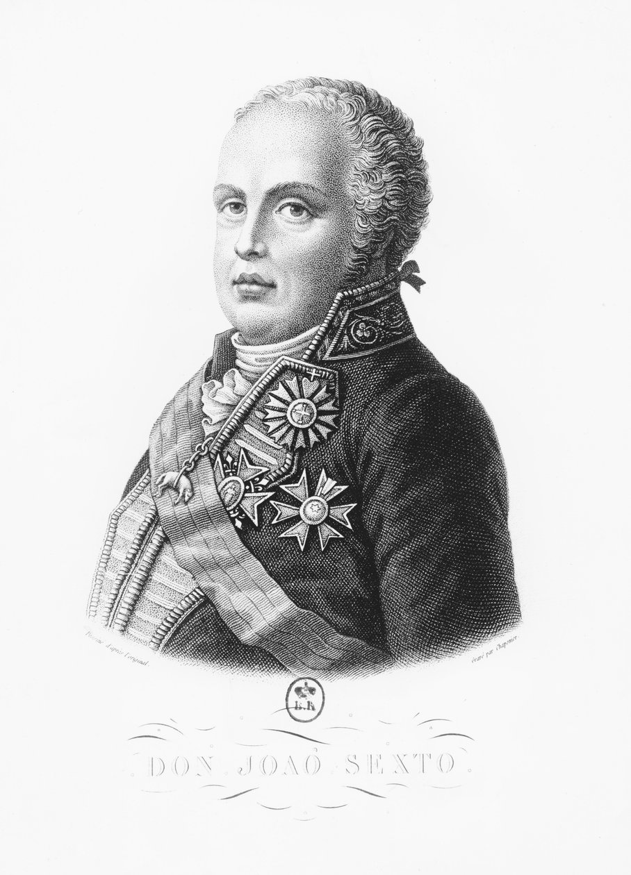 Johannes VI av Portugal (gravyr) av French School