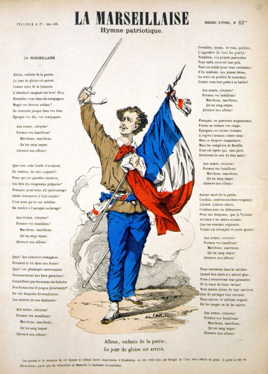 Text till ""La Marseillaise". Bild på Epinal av French School