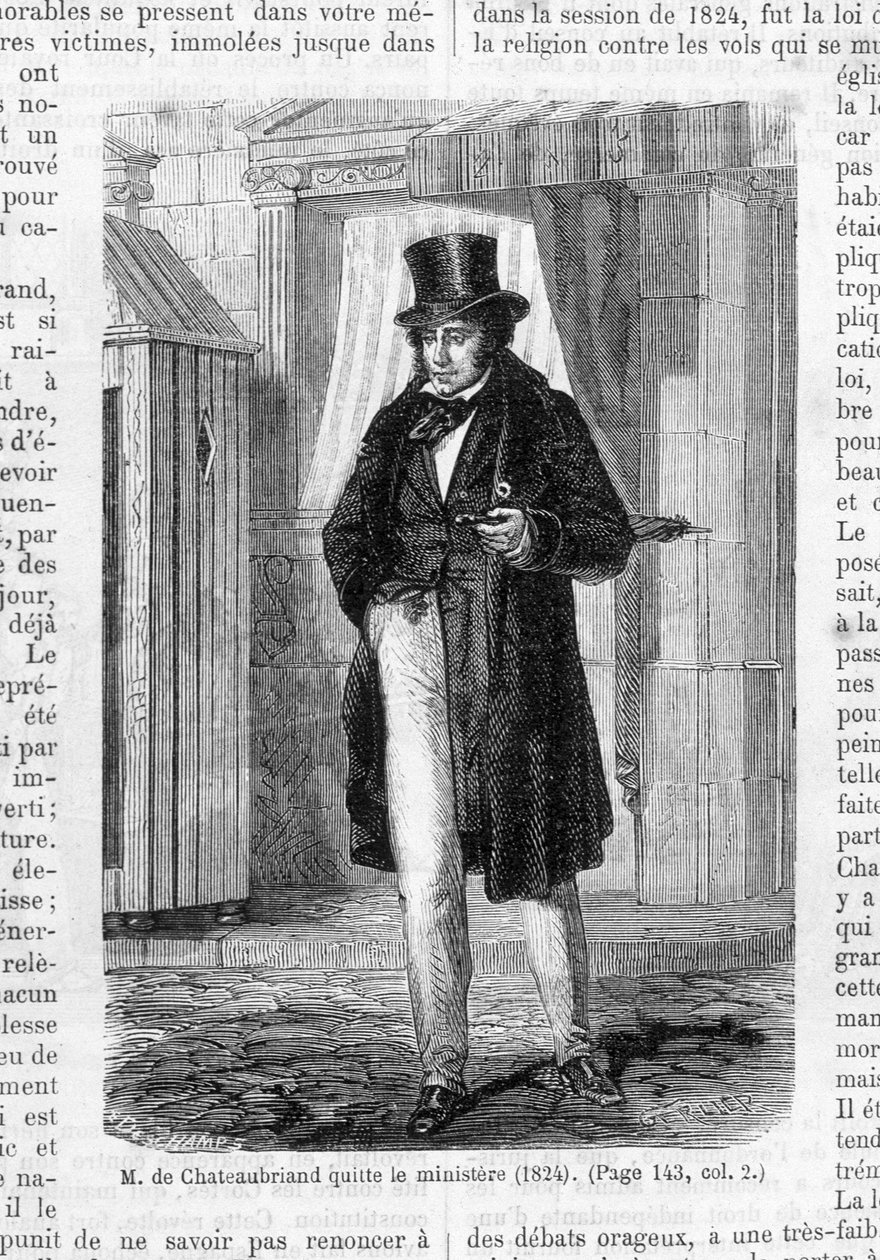 M. de Chateaubriand lämnade ministeriet (1824). av French School