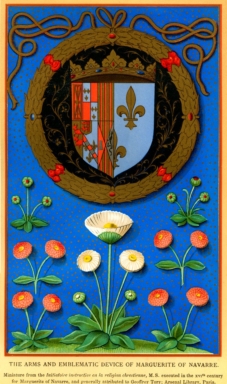 Marguerite de Navarres emblematiska anordning av French School