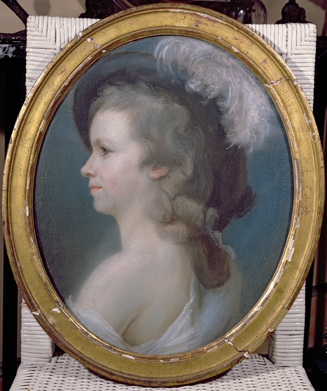 Marie Anne Paulze (1758-1836) som ung flicka av French School