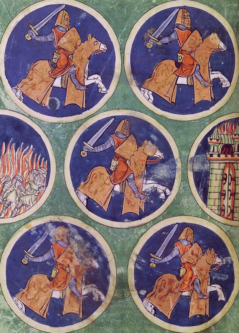Ms 3516 fol.217v Five Knights av French School