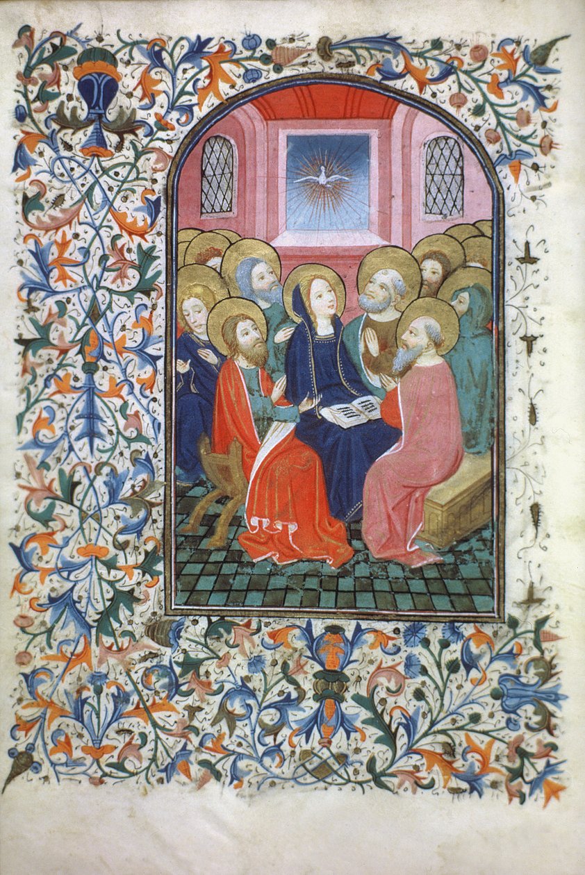 Ms Gen 288 f.23v Pingst, c.1460 av French School