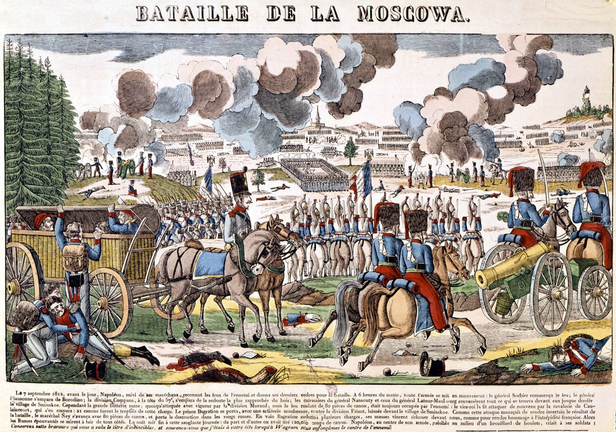 Napoleon I i slaget vid Moskova av French School