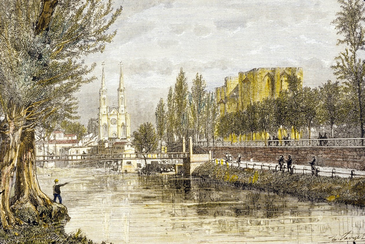 Niort, Frankrike (gravyr) av French School