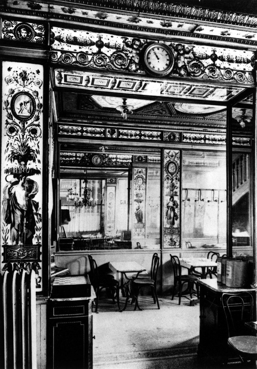Paris, inne i kaféet, Grand Vefour. av French School