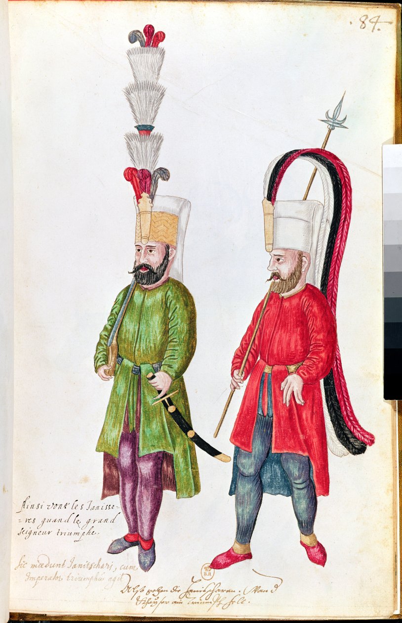Persiska janitsjarer, 1513 (wc på papper) av French School