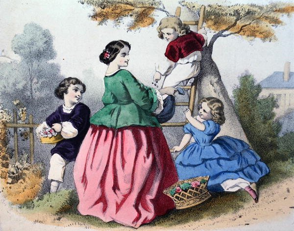 Plocka blommor (färg litho) av French School