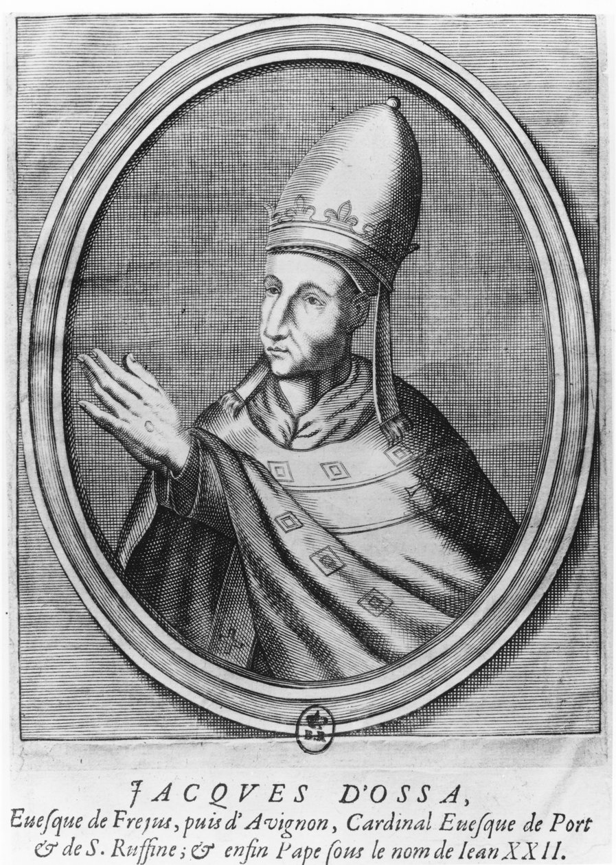 Påve Johannes XXII (gravyr) av French School