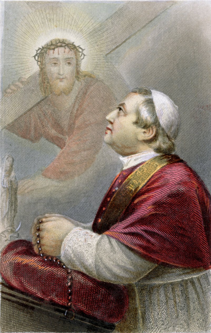Påve Pius IX (1792-1878) ca 1870 av French School
