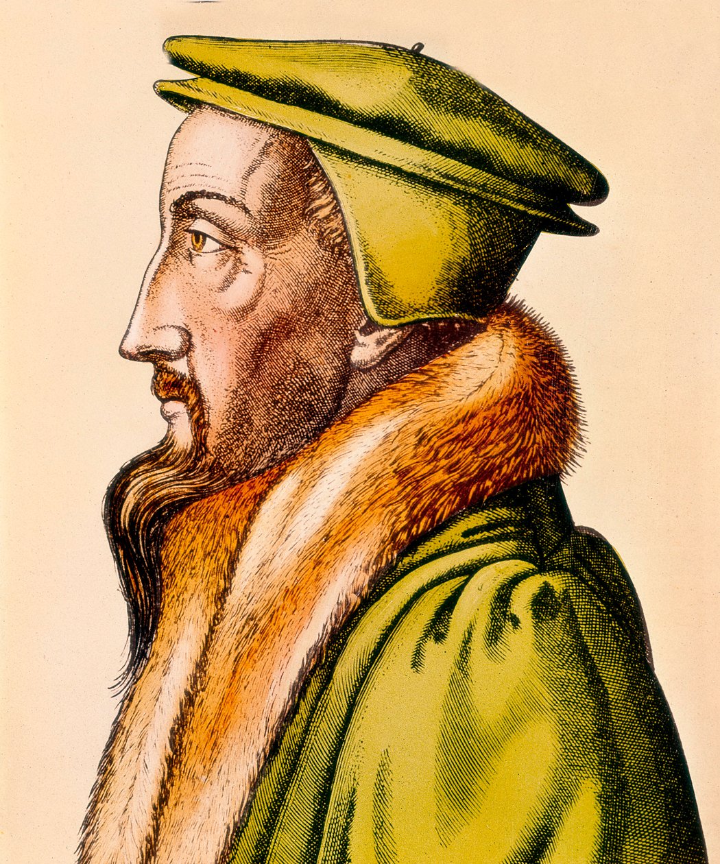 Porträtt av John Calvin av French School