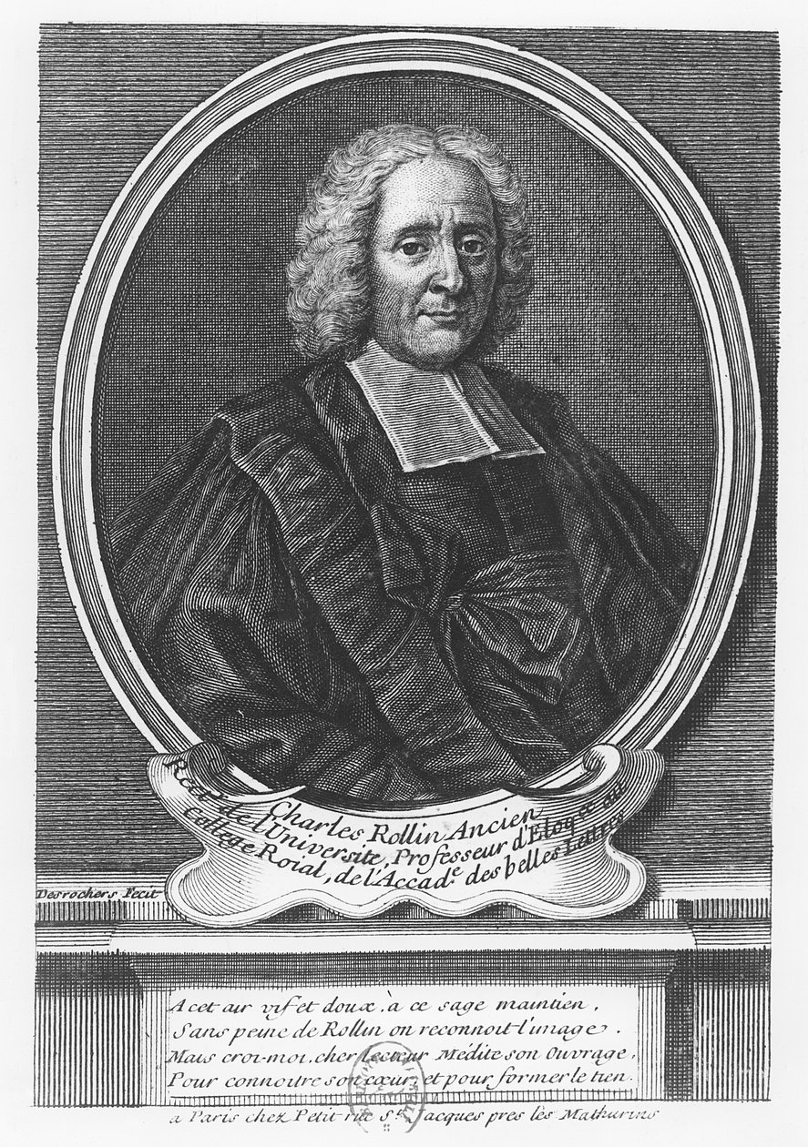 Porträtt av Charles Rollin (gravyr) av French School