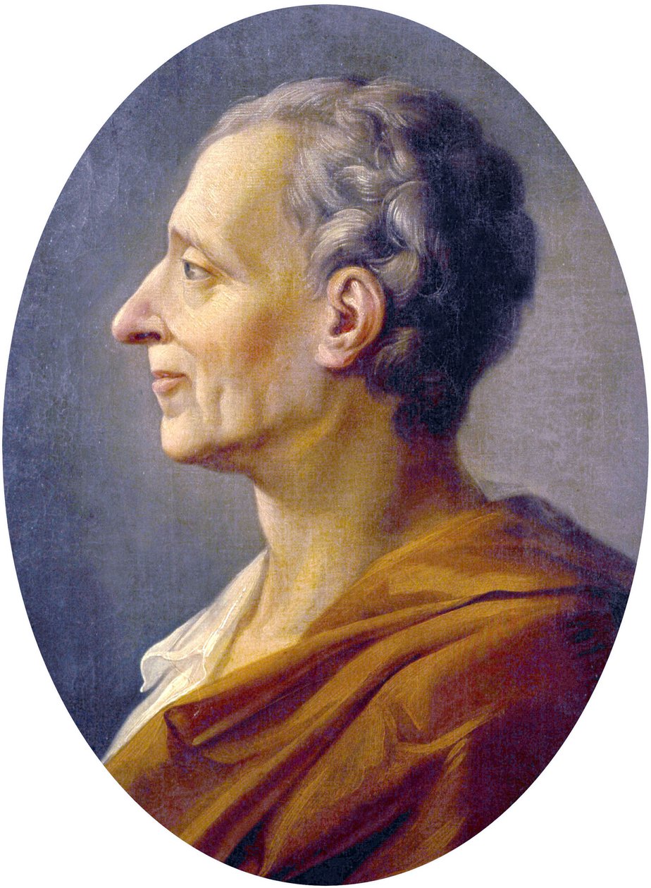 Porträtt av Charles de Montesquieu av French School